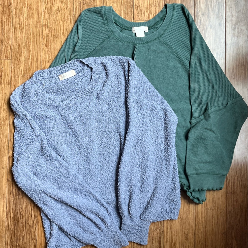 Alter’d State purple sweater green top size small bundle